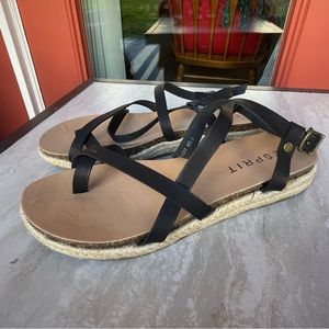 Esprit Judy black strap platform sandals EUC 7.5